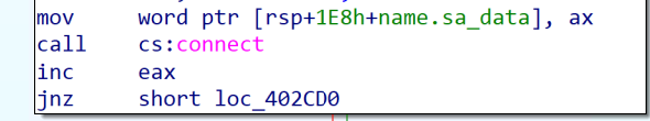 IDA connect() call