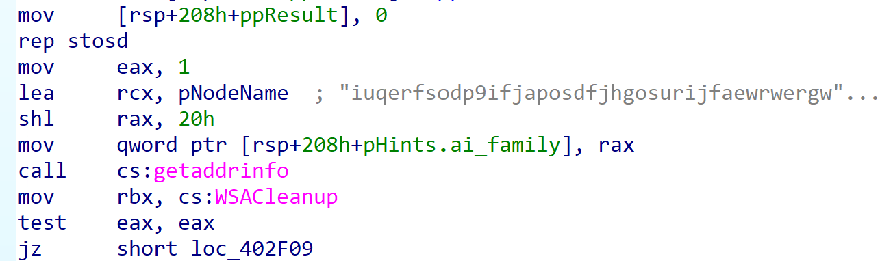 IDA getaddrinfo hints setup