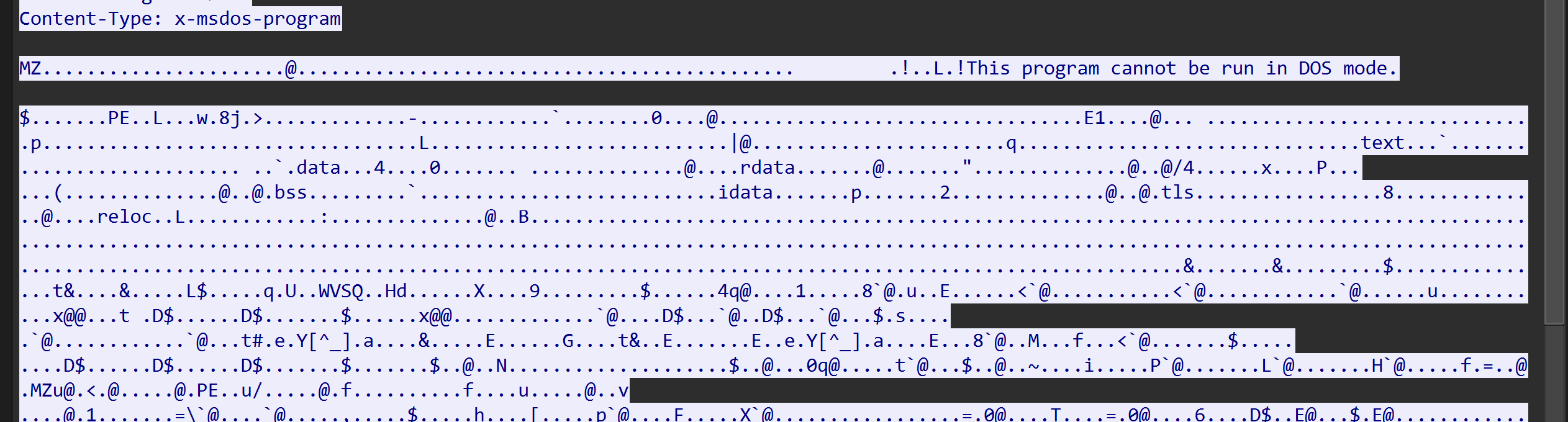 INetSim default binary response