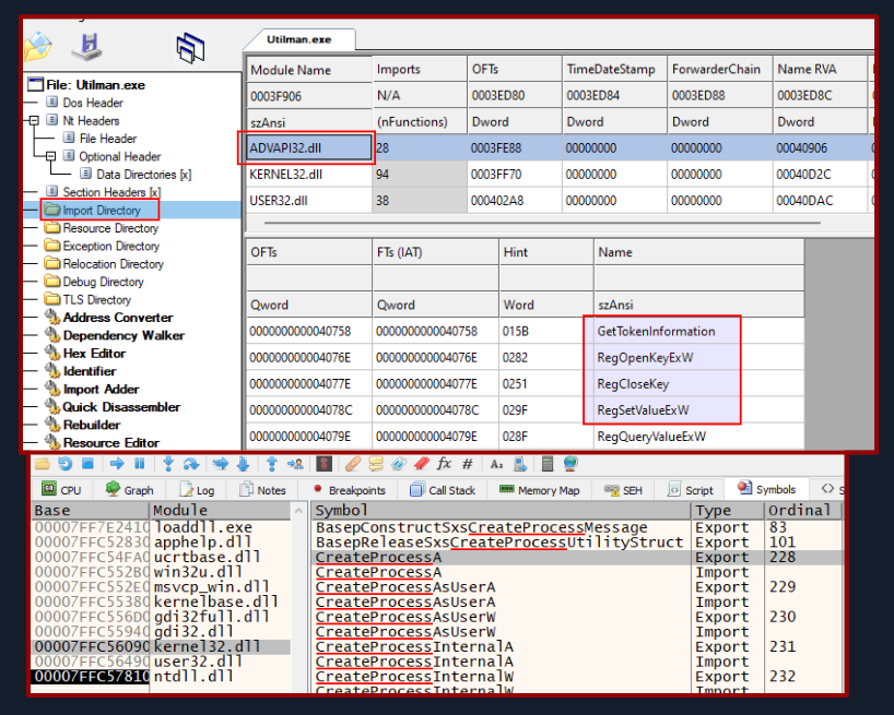 Export functions in a PE file. Source: Hack The Box Academy