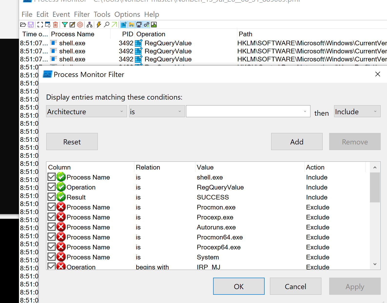 Running Procmon manually