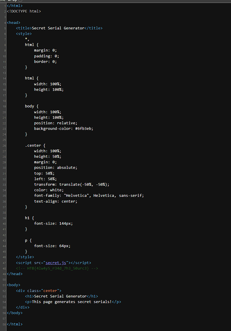 HTML comment with flag