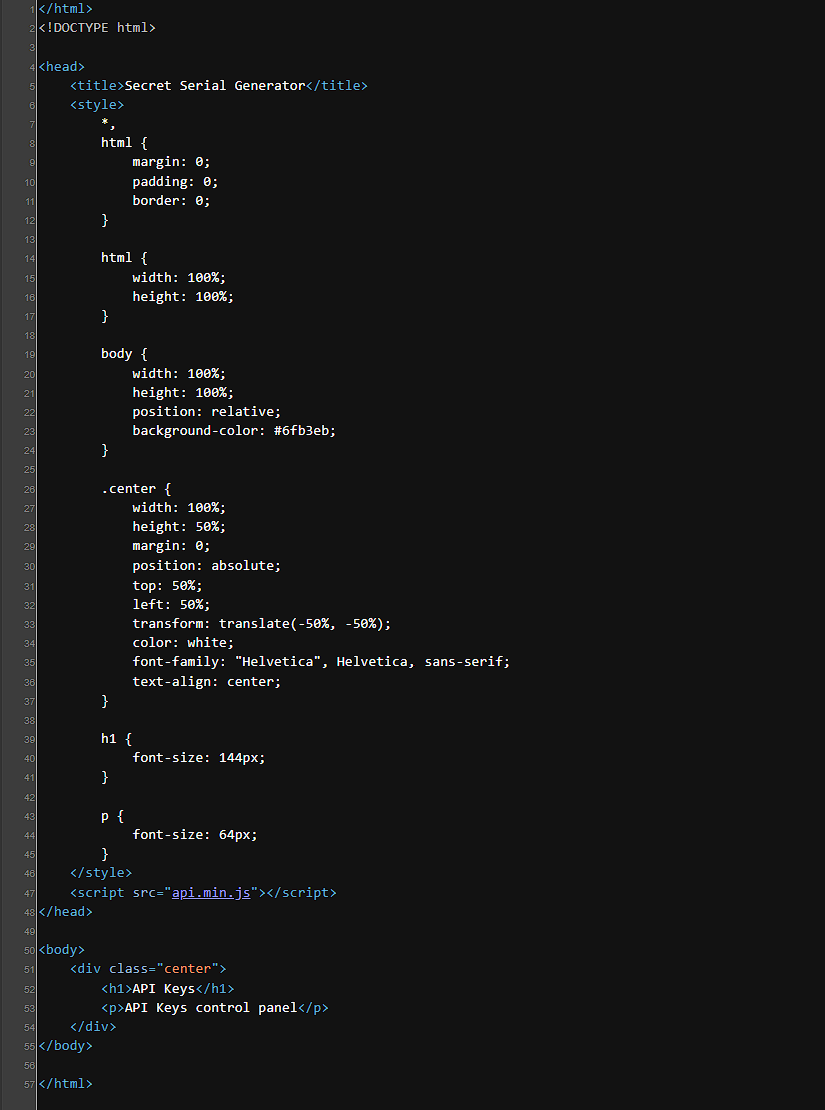 Skill assessment HTML source