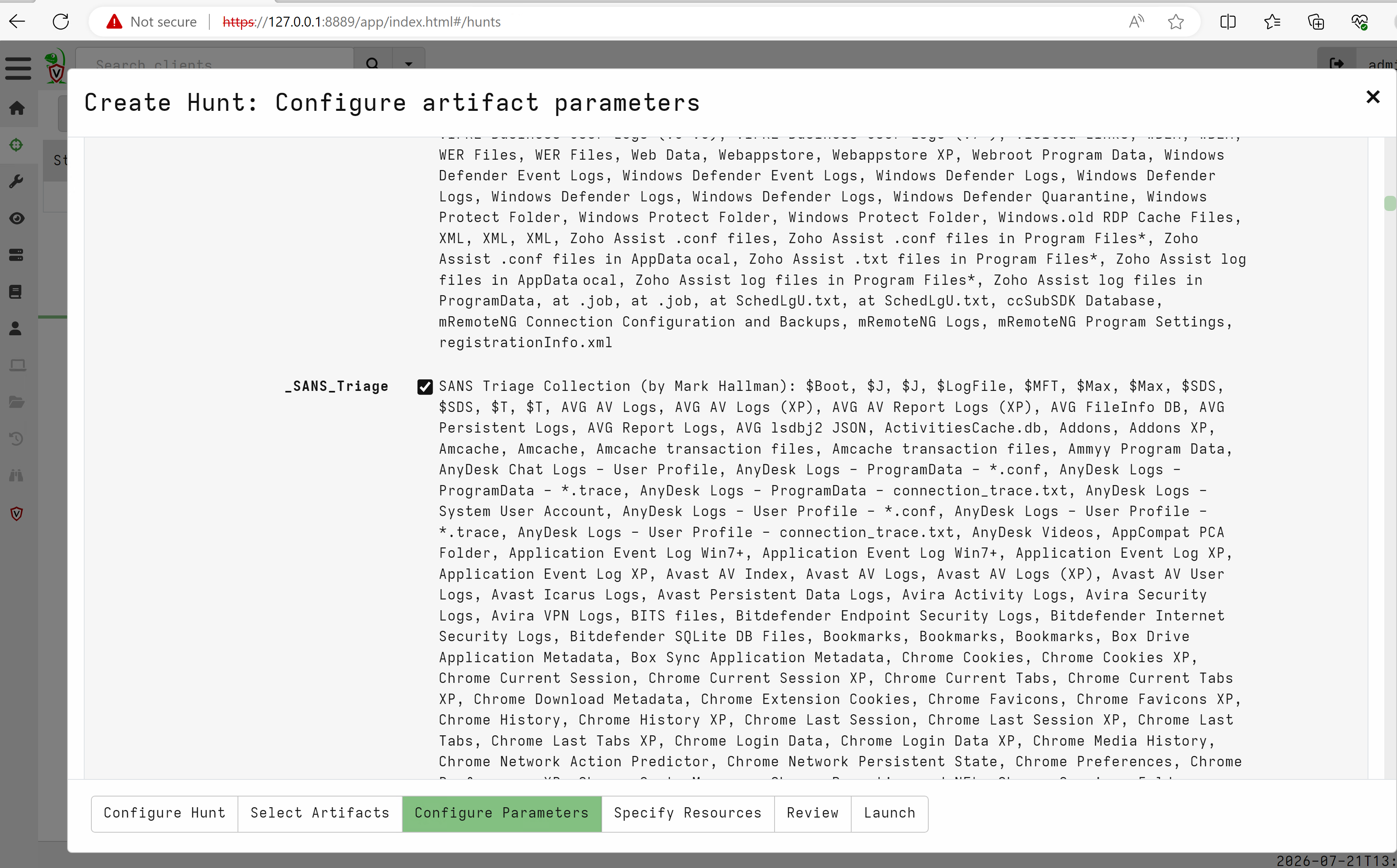 Rapid Triage screenshot