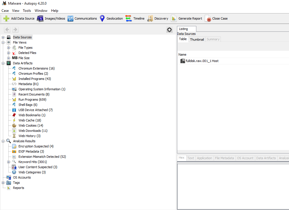 Disk Forensics screenshot