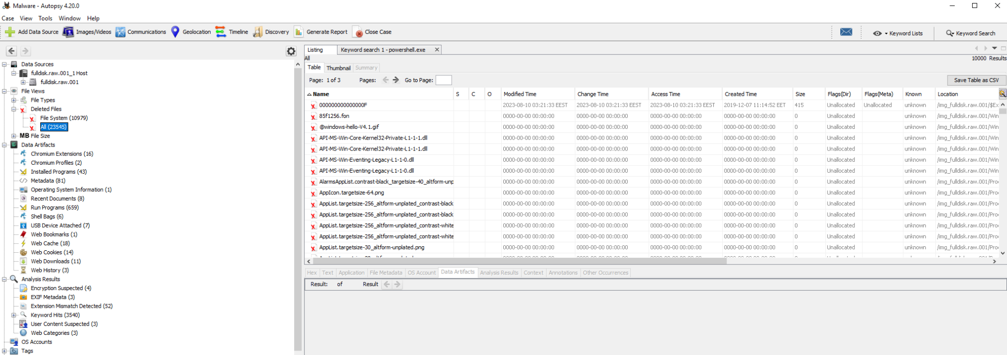 Disk Forensics screenshot