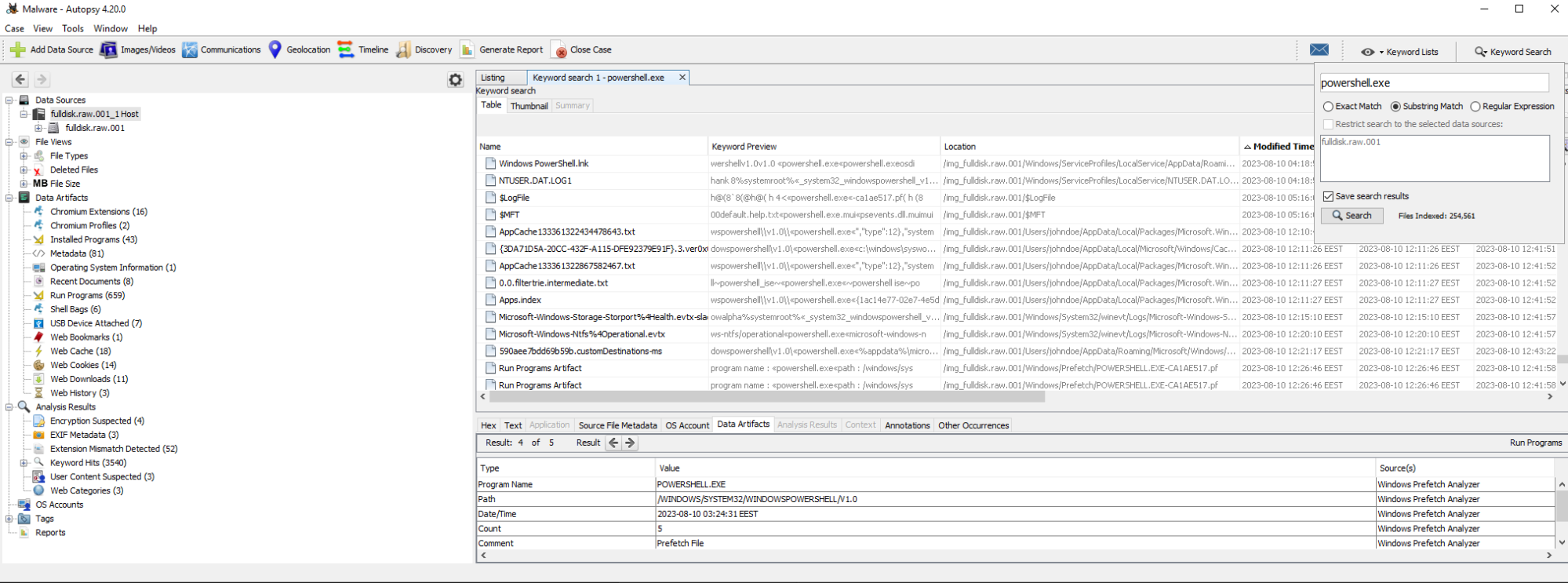 Disk Forensics screenshot