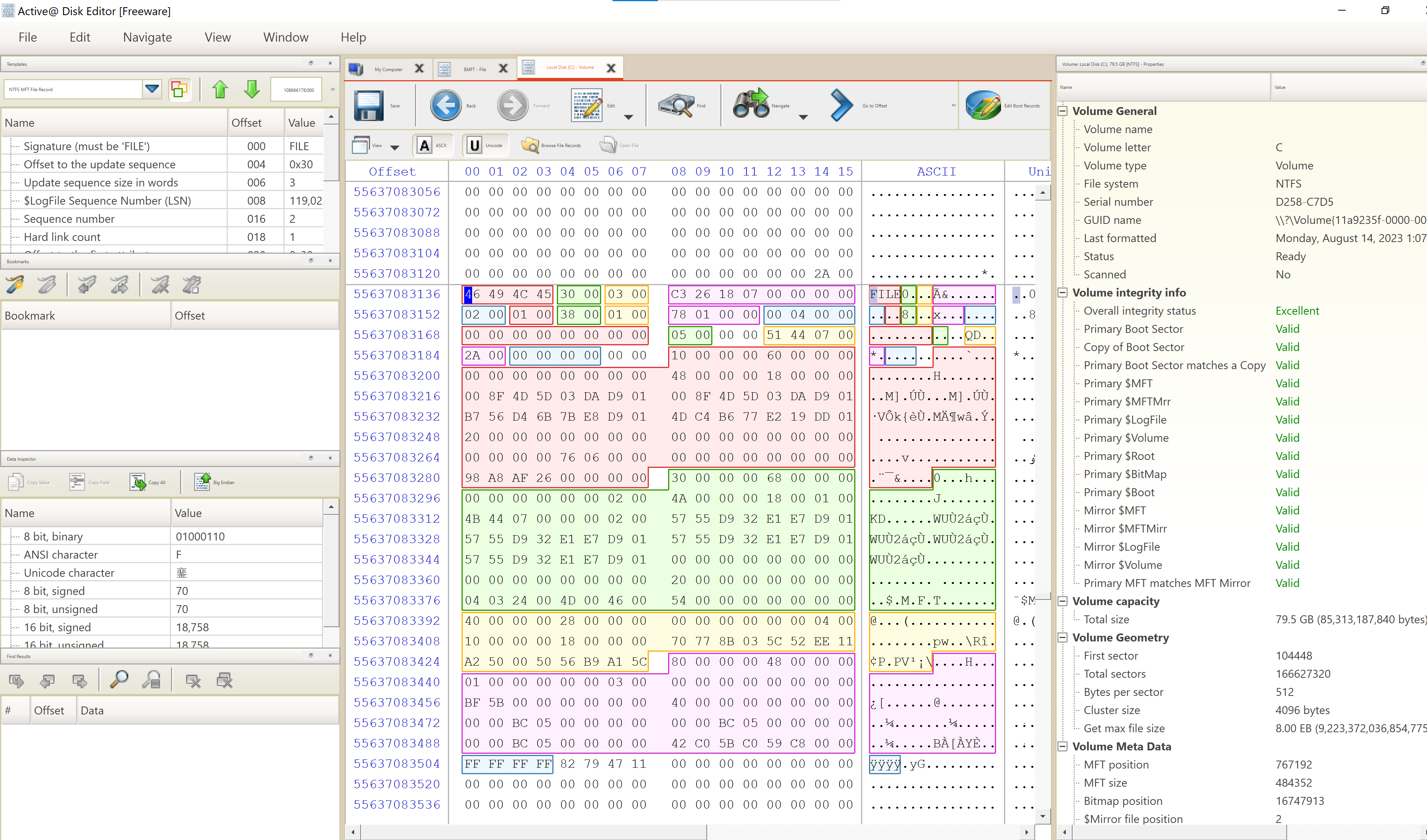 MFT File Record Header screenshot