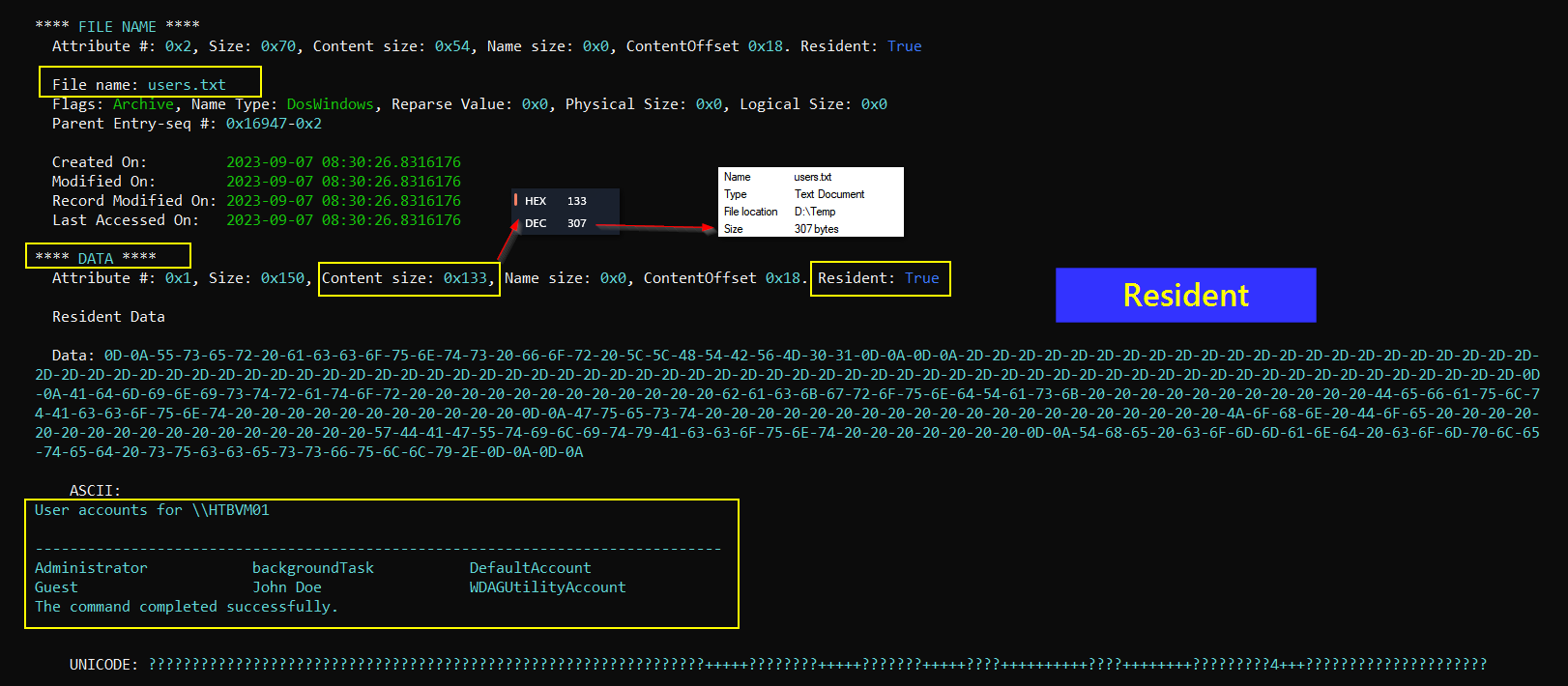 MFT File Record Header screenshot
