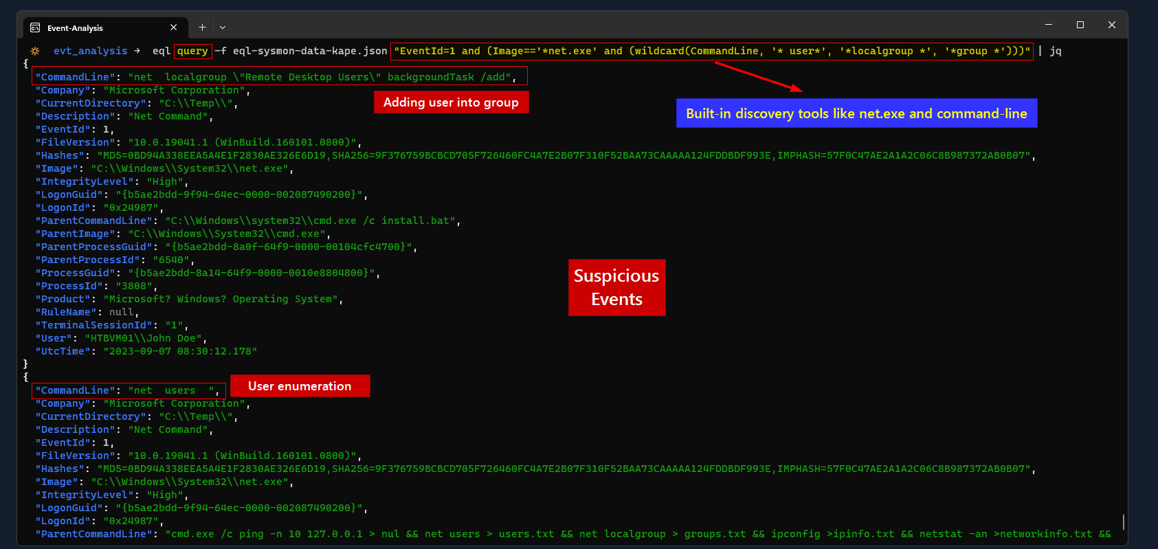 Investigating Windows Event Logs with EQL screenshot