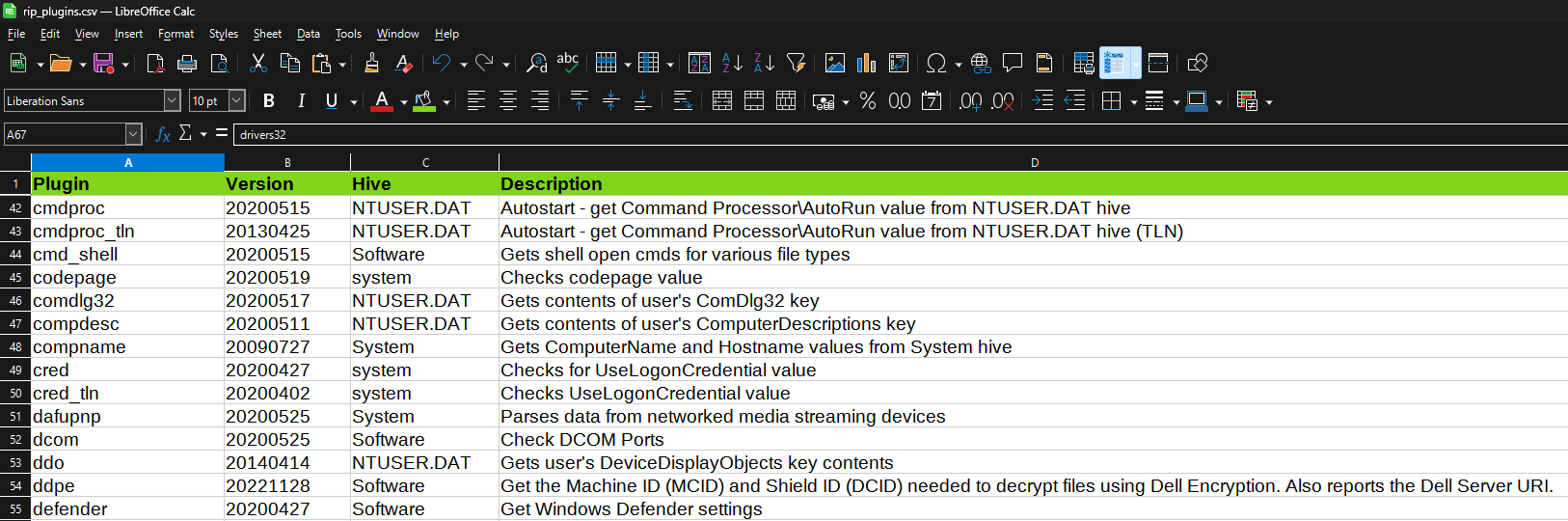 RegRipper screenshot