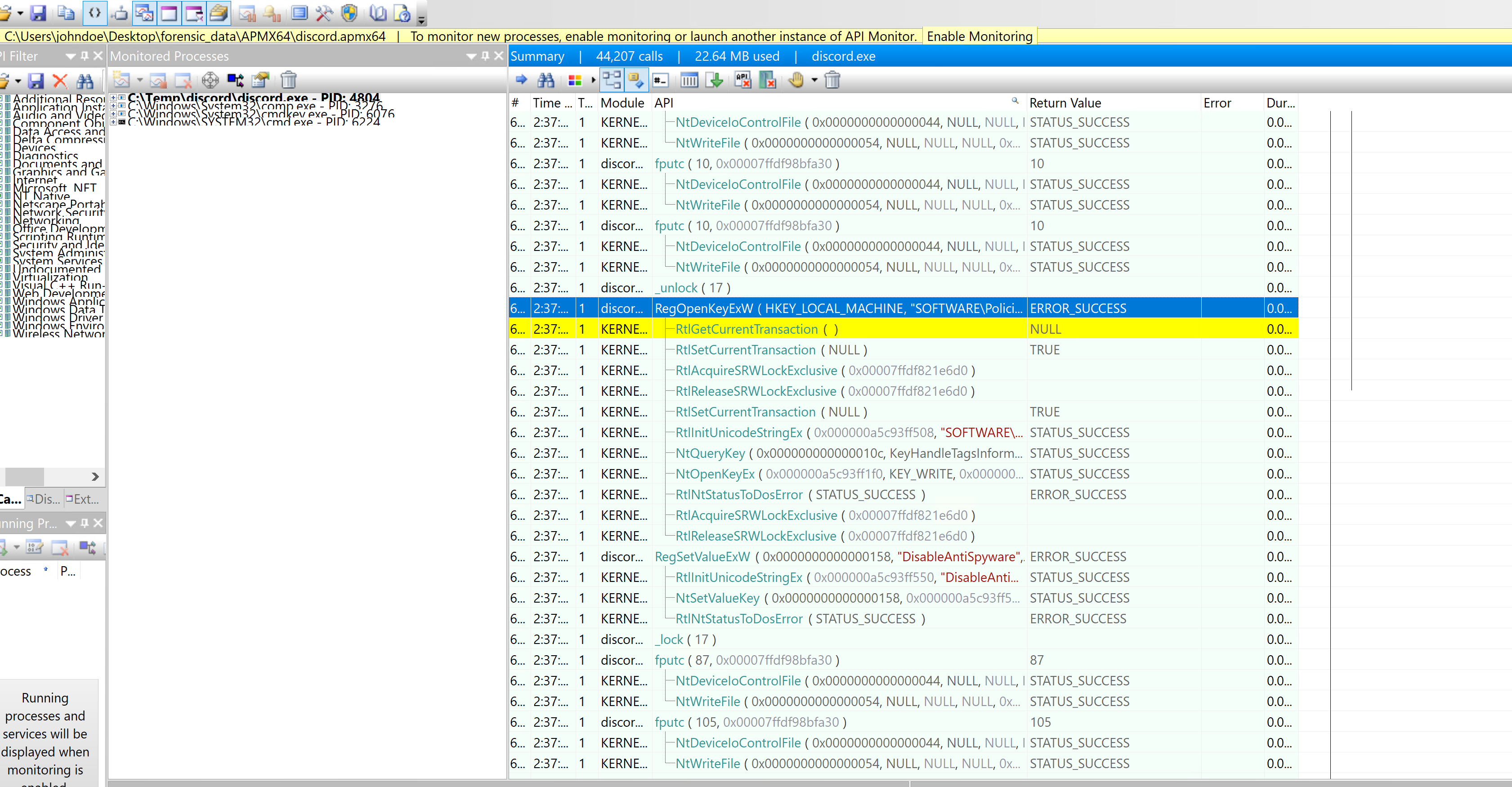 API Monitor Files screenshot