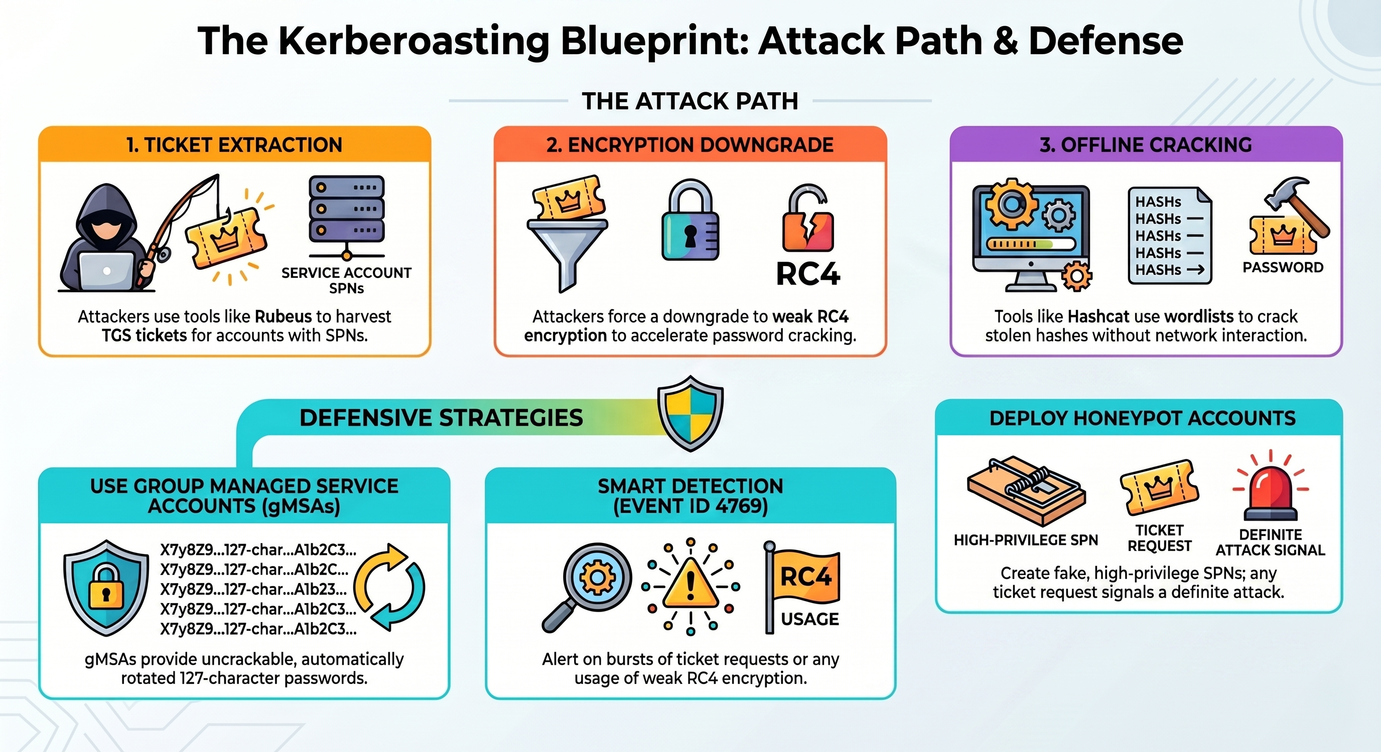 Kerberoasting prevention and detection reference