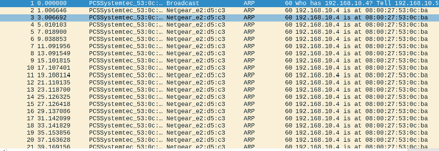A single host flooding rapid ARP requests and replies