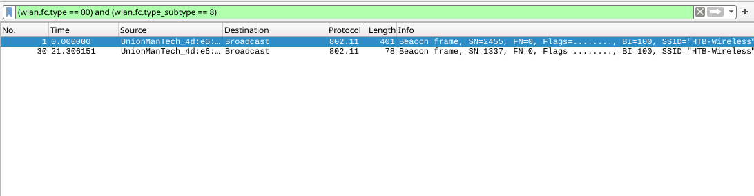 Isolating beacon frames