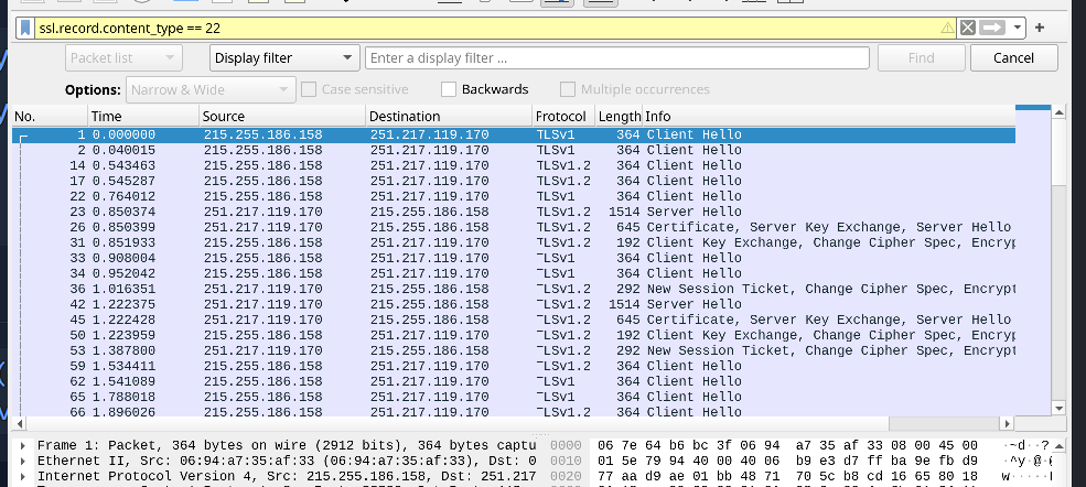 Multiple Client Hellos indicating renegotiation abuse